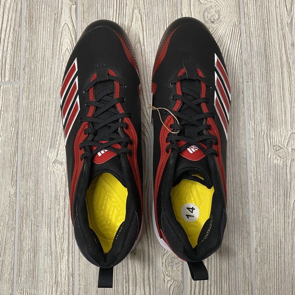 Adidas Icon 6 Bounce Metal Baseball Cleats Men’s 14 Black Red FV9348 New main image 5